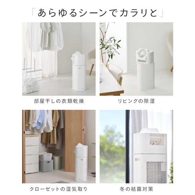 除湿機 サーキュレーター付き衣類乾燥除湿機 5.8L/日 KIJDC-P60-W