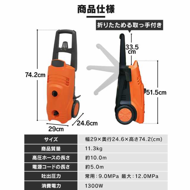 高圧洗浄機 FＩN-801PE-D 防災 地震対策 防災用品 防災グッズ 災害対策 (50Hz 東日本専用) FＩN-801PW-D(60Hz 西日本専用) オレンジ アイ