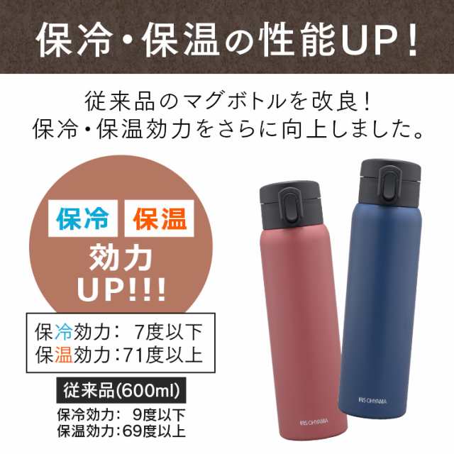 水筒 マグ ワンタッチ 保温 保冷 マグボトル ステンレスケータイボトル ワンタッチ SB-O600 ステンレス 水筒 すいとう レジャー お弁当  の通販はau PAY マーケット - アイリスプラザ au PAYマーケット店