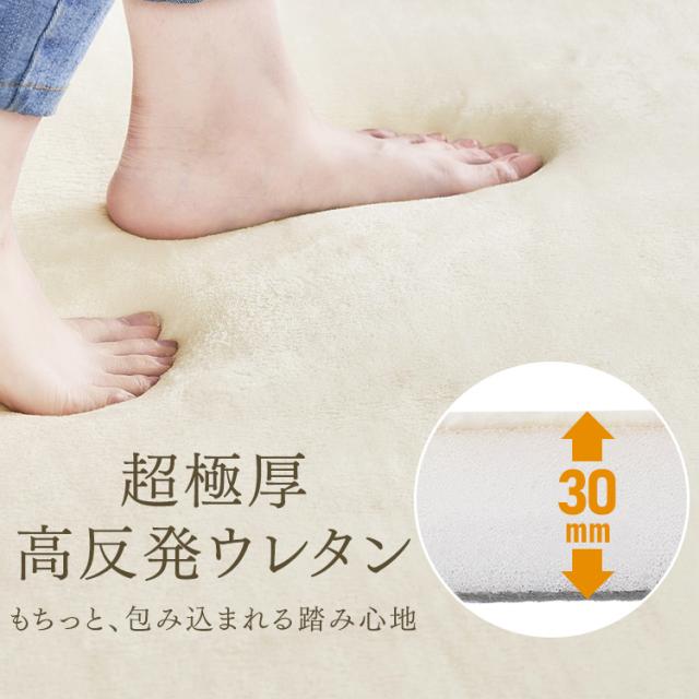 ラグ 厚手 おしゃれ 北欧 ラグ 厚手 高反発 北欧 おしゃれ ラグマット 高反発ラグ 極厚 カーペット 3畳 ラ・クッションラグ マイクロムートンタイプ ACRM-1824 カーペット ホットカーペット対応 床暖房対応 滑止め 送料無料_3