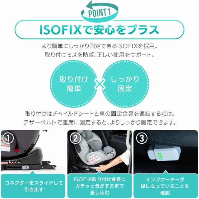 食品日用品セール特価】チャイルド＆ジュニアシートPZ ISOFIX 回転式 全2色 チャイルドシート ジュニアシート 回転式 ISOFIX  長く使えの通販はau PAY マーケット - アイリスプラザ au PAYマーケット店