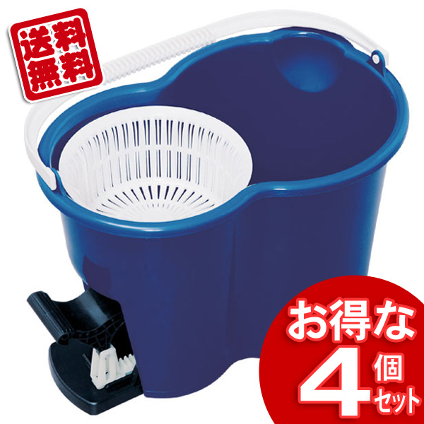 ▼【4個セット】回転モップKMO-450ブルー【アイリスオーヤマ】【送料無料】
