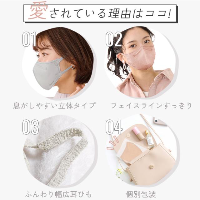 フェイスパックおまけ付／マスク 不織布 立体 カラーマスク DAILY FIT