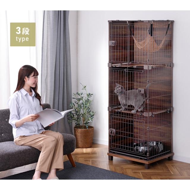 ファニチャースタイルケージ PFSC-603 ダークブラウン ケージ 猫 ねこ ネコ Cat cat キャット ねこちゃん オシャレ インテリア ペット ハウス cage CAGE 猫用ケージ ナチュラル アイリスオーヤマ 送料無料_3