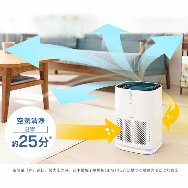 楽天市場】空気清浄機 10畳 空気清浄機10畳 IAP-A25-W ホワイト