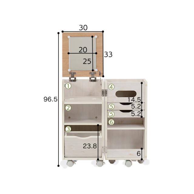 ドレッサー 化粧台 ナチュラル＆ホワイト ナチュラル 収納 インテリア