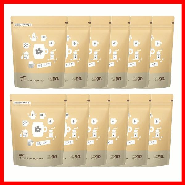 【12個セット】UCC おいしいカフェインレスコーヒー袋 90g UCC [代引不可] コーヒー インスタントコーヒー インスタント マグカップ カフェ 簡単 便利 経済的 香り カフェインレス デカフェ 送料無料の通販は 10,886円
