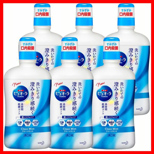 [6個セット]薬用ピュオーラ 洗口液 クリーンミント 850ml 花王 PureOra 洗口液 歯みがき後 薬用 殺菌コート 口内トラブル まとめ買い 医薬部外品 Kao の通販は 7,370円