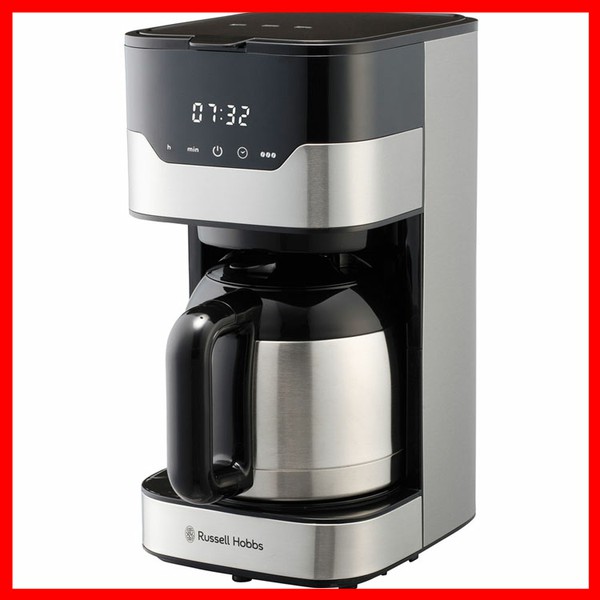 コーヒーメーカー ラッセルホブス Russell Hobbs コーヒーメーカー グランドリップ 8カップ 大容量 ステンレス ペーパーフィルターレス コンパクト タッチパネル タイマー 保温 正規販売店 7653JP  イギリス 新生活 ギフト 贈り物 送料無料