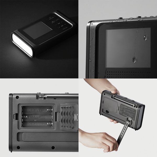 3.2インチ液晶ワンセグTV ラジオ ブラック OR-A03BK ワンセグテレビ 3.2インチ液晶 AM/FMラジオ USB給電 手回し充電 リチウムイオン電池内蔵 乾電池対応 LEDライト ブラック OR-A03BK 送料無料_3