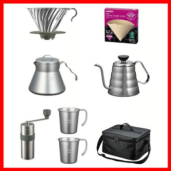コーヒー V60 アウトドア コーヒーフルセット O-VOCF ハリオ コーヒーセット コーヒー 珈琲 アウトドア キャンプ 焚き火 焚火 たき火 HARIO 送料無料
