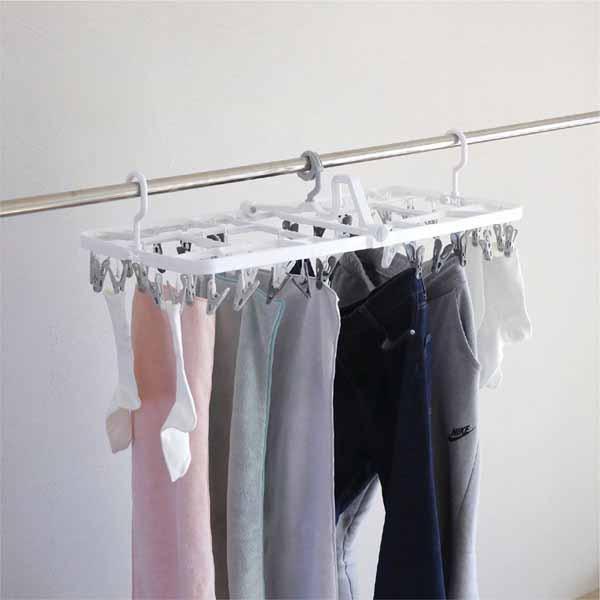 ピンチハンガー 42ピンチ 折りたたみ タオル ハンガー プラスチック