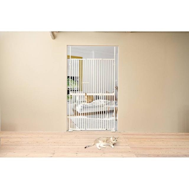 脱走防止ゲート 柵 ペットゲート 猫 犬 にゃんドアDX ホワイト