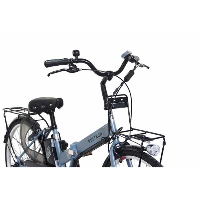 電動自転車 本体 折り畳み 24インチ 電動アシスト自転車 LEDライト付 タイヤ 大きめ 変速なし 泥除け装備 完成品 自転車 電動 8.5Ah 折りたたみ チャリ 通勤 通学 おりたたみ自転車 コンパクト収納 PELTECH ペルテック TDH-414L * 【TD】 【代引不可】