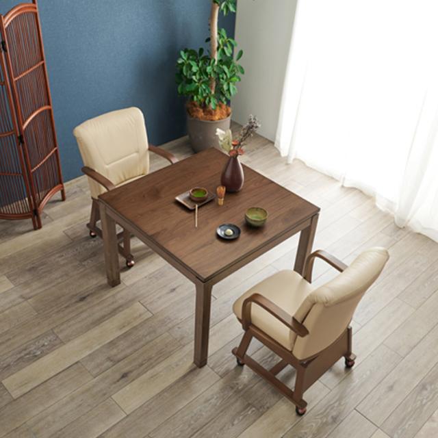 リビングコタツ ｼｪﾙﾀK90H [代引不可] こたつテーブル リビングコタツ 高さ調節 継脚 ハイテーブル 正方形 90×90cm 和モダン シンプル テーブル 送料無料