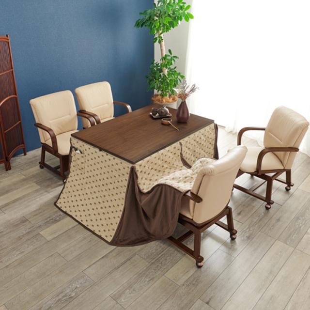 ダイニングこたつ６点セット ｼｪﾙﾀK120H6S [代引不可] ダイニングこたつセット ダイニングテーブル 送料無料