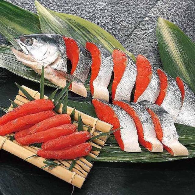 北田塩紅鮭半身1切・塩たらこ 北田水産 [代引不可] プレゼント ギフト 惣菜 紅鮭 切身 たらこ セット 塩漬け 噴火湾 北田 送料無料