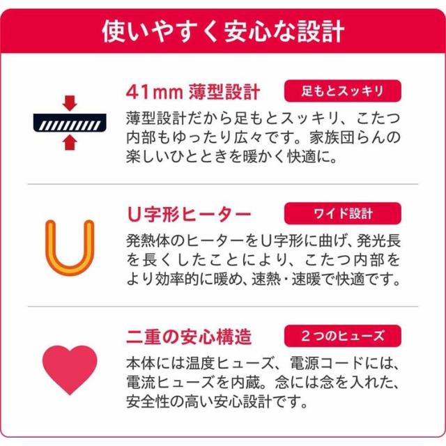 こたつ 補修 ヒーター 石英管 取替 オレンジヒート ファン 薄型 家族 こたつ取替ヒーター MCU-501E(DKB) メトロ電気工業（株） こたつ 補修 ヒーター 石英管 取替 オレンジヒート ファン 薄型 家族 送料無料_5