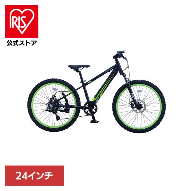 自転車 子供用 24インチ アルミ 【完成車】Kawasaki 24インチ ジュニアマウンテンバイク フラットブラック KASP247 [代引不可] 自転車 ジュニアサイクル 子供用 24インチ ブラック Kawasaki カワサキ ジュニアマウンテンバイク アルミ サスペンションフォーク 送料無料