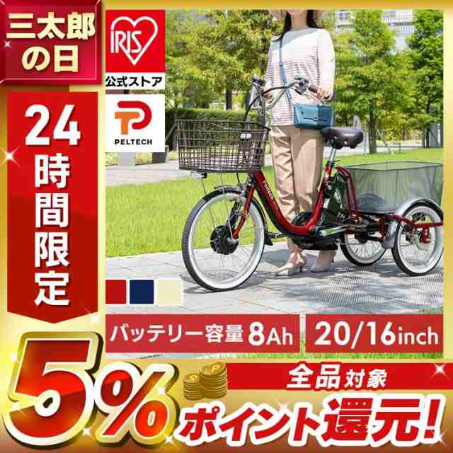 電動自転車 電動アシスト自転車 【完成納】電動三輪車 6段 8AH TDRｰ163X-R 20インチ 16インチ [代引不可] 【100％完成納品】  PELTECH の通販はau PAY マーケット - アイリスプラザ au PAY マーケット店 | au PAY マーケット－通販サイト