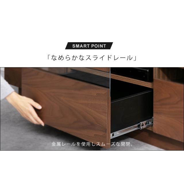 テレビ台 アッパータイプ 完成品 幅180 56〜65型 ガラス扉 ガラス テレビボード TV TVボード AVボード 収納 ローボード ロータイプ 配線収納 テレビ収納 ボックステレビ台 65インチ 65型 アイリスオーヤマ 送料無料 【int】_10