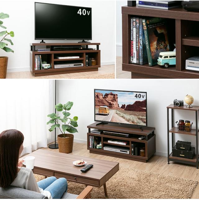 【週末特価】【幅100cm】Potes オープンラック　テレビ台 Amazon｜WAMPAT テレビ台 テレビボード 扉収納 可動式棚付き