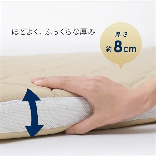 敷布団 マットレス トッパー シングル 体圧分散 折りたたみ 三つ折り 低反発 8cm 99N 敷き布団 しき布団 敷きふとん マット 低反発マット 三層敷き布団 低反発ウレタン入り敷き布団 抗菌防臭 消臭 軽量 SKF-LUB08-S_3