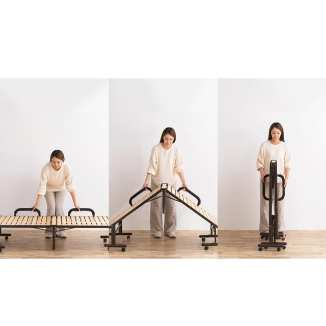 折りたたみすのこベッド OTBSS-WH ナチュラルホワイト セミシングル