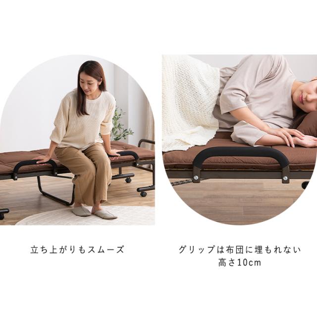 折りたたみすのこベッド OTBSS-WH ナチュラルホワイト セミシングル ベッド すのこ 折りたたみベッド 折り畳みベッド 折りたたみ 折り畳み おりたたみ ベッド フレーム スノコ 天然木 ハイタイプ コンパクト アイリスオーヤマ 送料無料_10