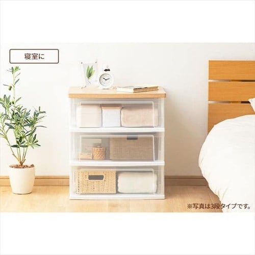 チェスト 4段 幅約54cm 2個セット クリアチェスト ランドリーチェスト 収納 収納用品 収納チェスト 収納ケース 衣類収納 洋服 ケース ウッドトップチェスト フレンチオーク クリア タンス アイリスオーヤマ NSW-544 送料無料 【int】