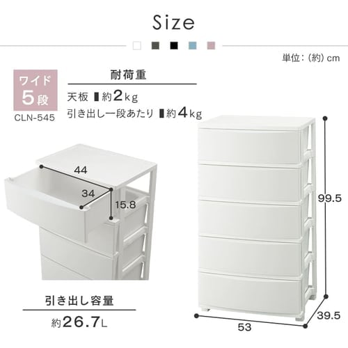 チェスト 5段 2個セット 幅54cm ランドリーチェスト 衣類収納 収納 タンス ワイドチェスト CLN-545 片付け リビング 衣類ケース 収納ケース たんす 箪笥 洋服 洋服タンス リビング収納 マットカラー 組立簡単 新生活 アイリスオーヤマ 送料無料 【int】