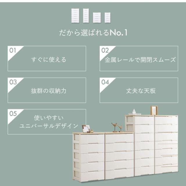 チェスト 収納棚 完成品 7段 幅56 ランドリーチェスト ウッドトップ