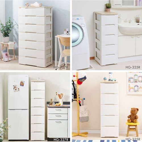 【ノベルティ対象】チェスト 完成品 ランドリーチェスト 4段 幅73 衣類 収納 タンス 木天板 ホワイト 白 HG ホワイト/ペアー HG-724R アイリスオーヤマ 送料無料 [int]