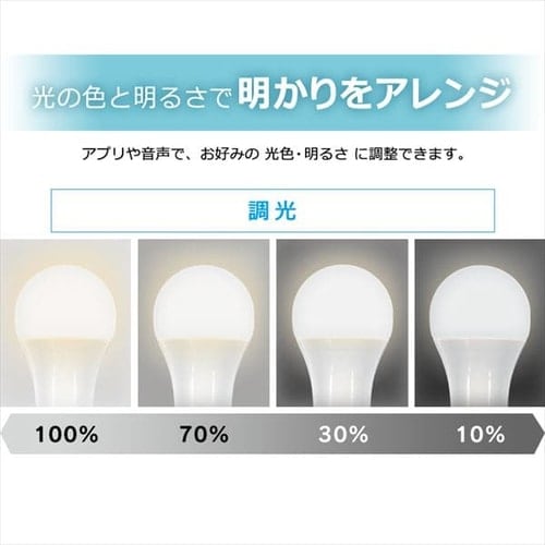 LED電球 E26 広配光 60形相当 RGBW調色  AIスピーカー LDA10F-G/D-86AITG+Google Nest Mini LED電球 広配光 LED 電球 LEDライト ECO エコ 省エネ 節約 節電 スマートスピーカー対応 GoogleNestMini アイリスオーヤマ 安心延長保証対象_10