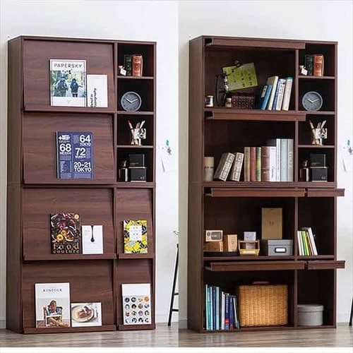 本棚 棚 フラップラック FR-F2 ／FR-F4 アッシュブラウン