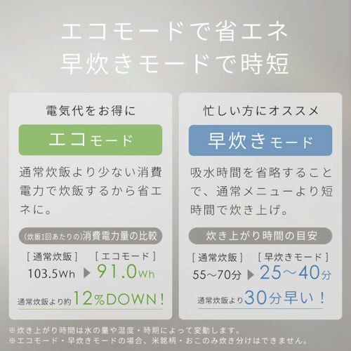 炊飯器 3合 一人暮らし アイリスオーヤマ マイコン炊飯器 1人暮らし ひとり暮らし 新生活 お手入れ簡単 銘柄炊き 無洗米 早炊き 省エネ 早炊き 麦飯 玄米 雑穀米 おかゆ ホワイト グレー アッシュ 白 シンプル RC-MSA30 安心延長保証対象_12