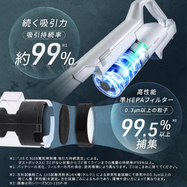 軽量 サイクロンスティッククリーナー 2WAYコンパクト 掃除機