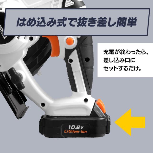 充電式丸のこ10.8Ｖ JSC125 ホワイト 充電式工具 充電式 工具 電動 電動工具 DIY 工作 diy 日曜大工 大工仕事 アイリスオーヤマ 送料無料 父の日 ギフト outlet