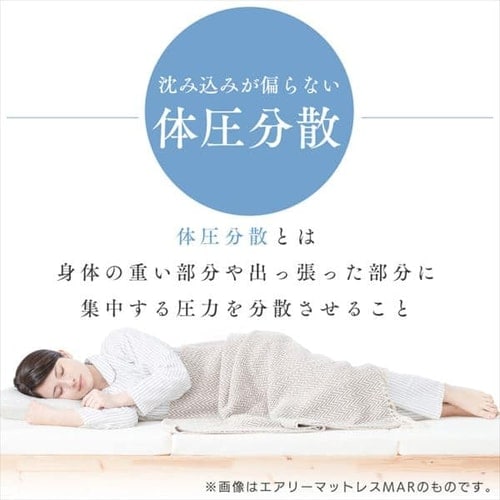 マットレス セミダブル 三つ折り 折りたたみ 厚さ5cm 硬め 体圧分散 高反発 洗える 抗菌 防臭 立てかけ 通気性 湿気対策 お手入れ 簡単 リバーシブル オールシーズン 敷布団 来客用 アイリスオーヤマ エアリープラス ハードタイプ Airy APMH-SD *_7