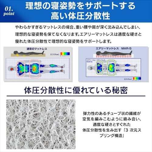 敷き布団 セミダブル SD エアリー敷き布団 敷布団 マットレス 布団 ベッド 寝具 リバーシブル 体圧分散 通気性 セミダブルサイズ セミダブルベッド ASF-SD グレー アイリスオーヤマ 送料無料 の通販は