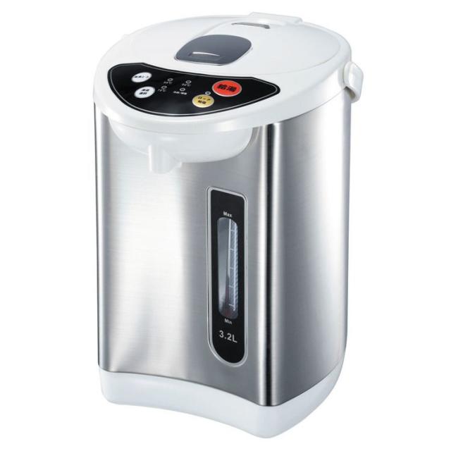 電動給湯ポット3.2L HKP-325 ヒロ・コーポレーション 給湯ポット 電気ポット ポット 給湯ロック機能 再沸騰 カッププッシュスイッチ 保温 温度設定 上蓋取り外し 3.2リットル 送料無料の通販は 7,300円