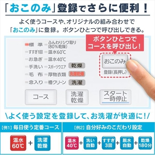 [設置無料] ドラム式洗濯機 洗濯機 全自動洗濯機 8kg FLK842 洗濯乾燥機【代引不可】ふんわり しわ取りコース 温水洗浄 左開き 洗濯乾燥機 乾燥4kg 送料無料 安心延長保証対象【HS】_6