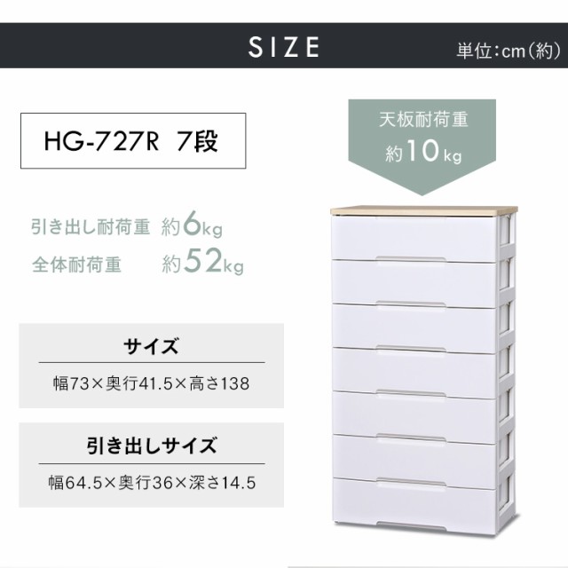 ☆衝撃価格☆ チェスト 白 完成品 おしゃれ 7段 アイリス