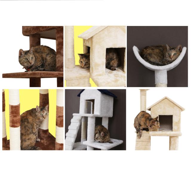 キャットタワー　ネコタワー　据え置き型　ベージュ　猫タワー　据え置き キャットタワー 据え置き 高さ172cm 猫タワー おしゃれ キャット