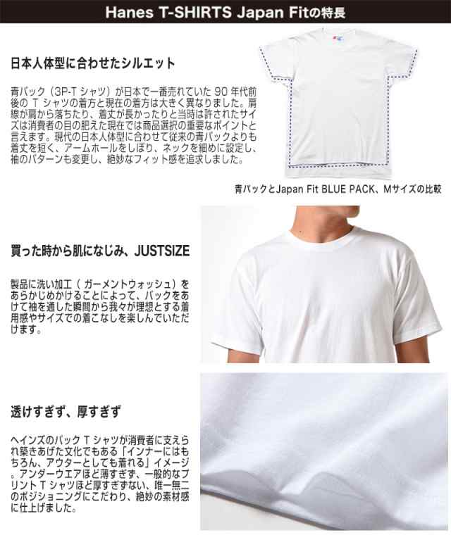 Hanes ヘインズ メンズ Tシャツ ジャパンフィット 半袖丸首 Xs Xl 在庫限り の通販はau Pay マーケット すててこねっと