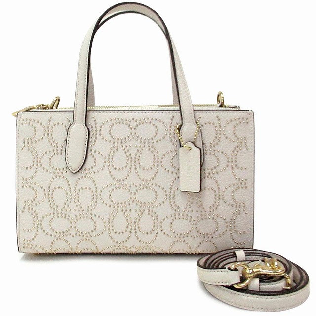 コーチ レザーバッグ  COACH アウトレット シグネチャー リベット ニーナ スモール トート バッグ ショルダーバッグ CX266 IMCHKの通販は 26,128円