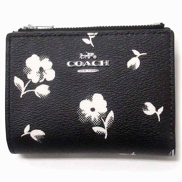 コーチ 財布 COACH アウトレット シグネチャー フラワープリント バイフォルド ミディアムウォレット 二つ折り財布 CP427 SVA47