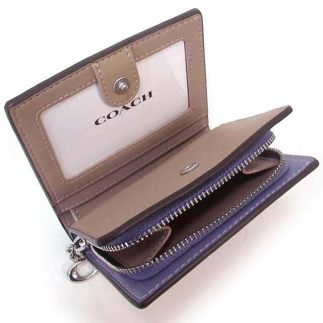 コーチ 財布 COACH アウトレット チェッカーボード プリント スナップウォレット 二つ折り財布 CT217 SVWPB