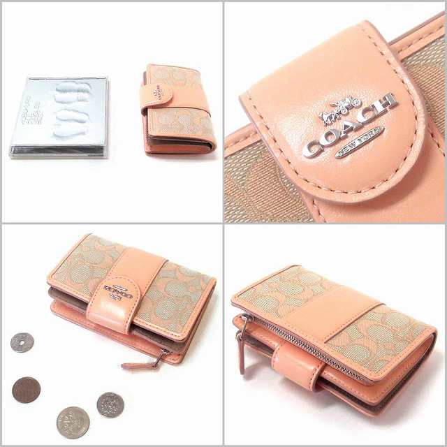 コーチ COACH コーチ レザー財布 COACH アウトレット レザー財布 ミディアム コーナー ジップ ウォレット・シグネチャー リベット  CX404 IMCHK （チョーク）
