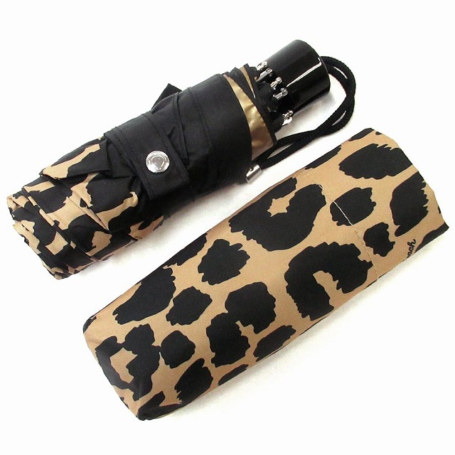 コーチ カサ COACH アウトレット UVカット 晴雨兼用 シグネチャー ミニ アンブレラ 折り畳み傘 レオパード CW558 SVNSMの通販は